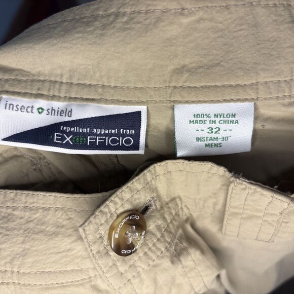 Exofficio Insect Shield Mens 32 Convertible Hiking Pants Beige Outdoors Repel - Picture 6 of 9